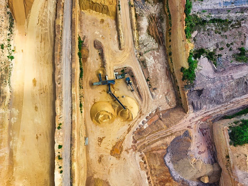Aerial view of mining operation